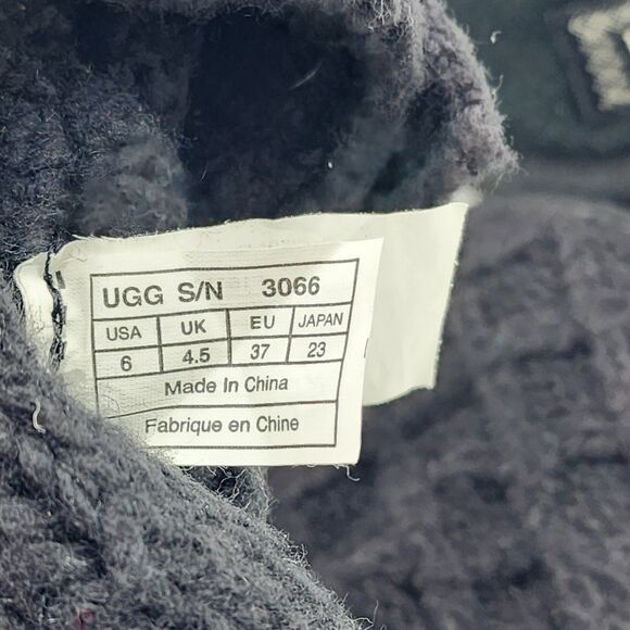 UGG Classic Cardy Knit Button Black Relaxed Boots in Size 6 - Picture 8 of 11